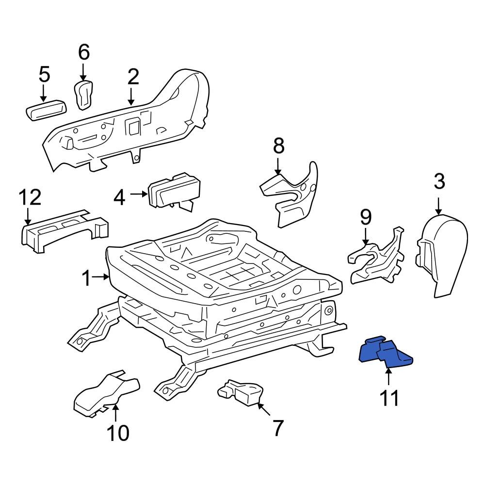 Toyota OE 7113935010C0 Front Right Seat Track Cover