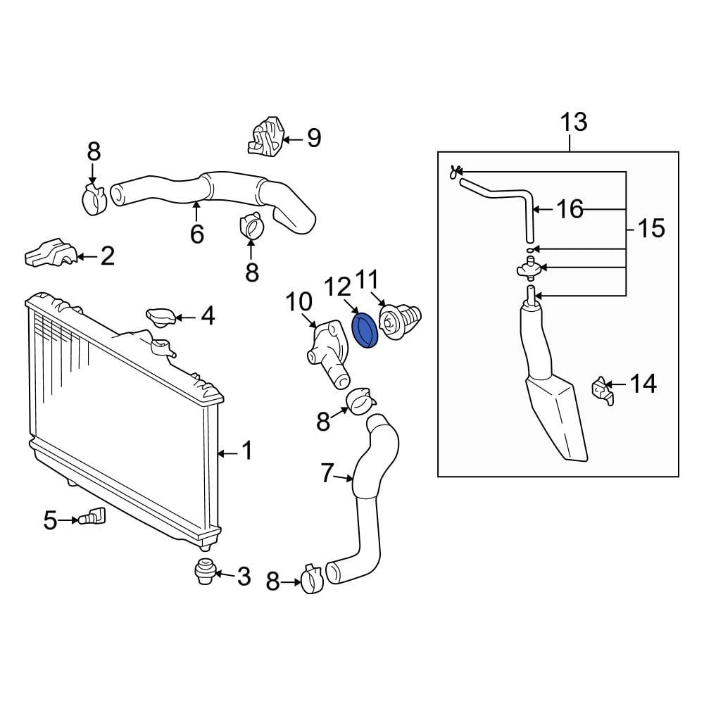 Toyota OE 1632562010 - Engine Coolant Thermostat Housing Seal