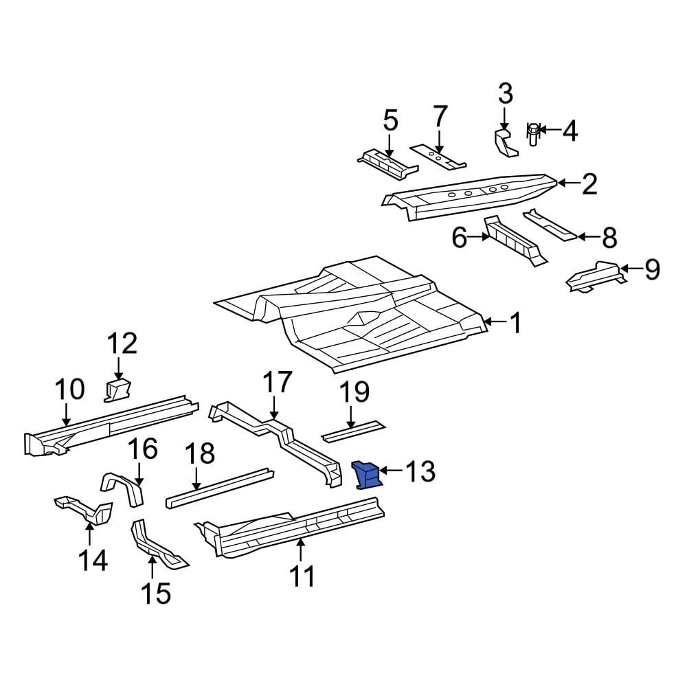 Toyota OE 574200C010 - Left Floor Side Rail Bracket