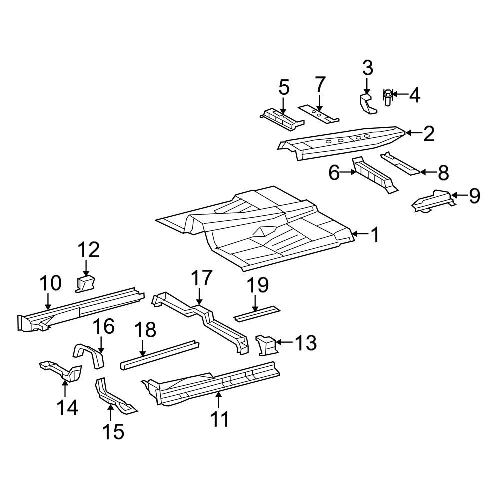 Toyota OE 581020C021 - Front Center Floor Pan Reinforcement