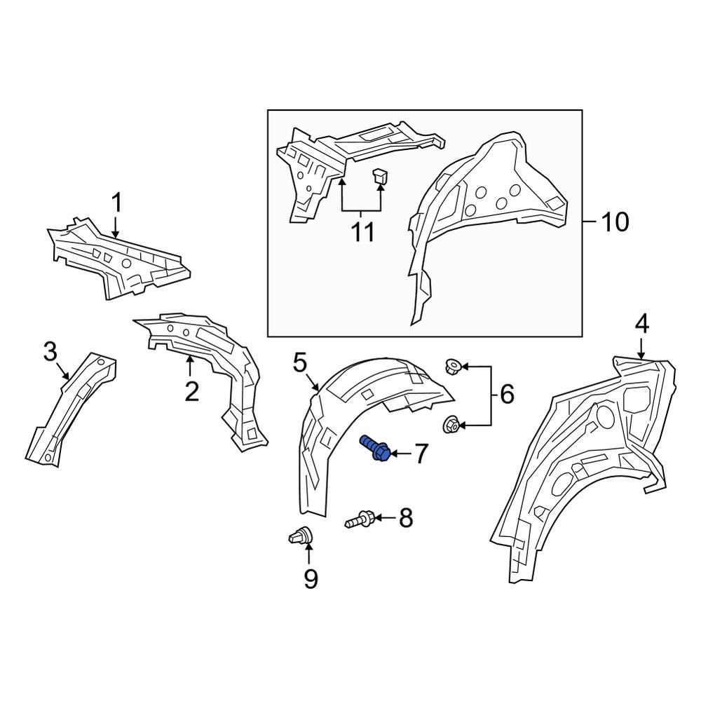 Toyota OE 9046706121 - Quarter Panel Splash Shield Clip