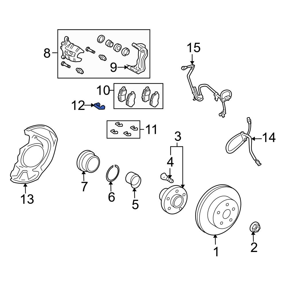 Toyota OE 4771648120 Front Upper Disc Brake AntiRattle Clip