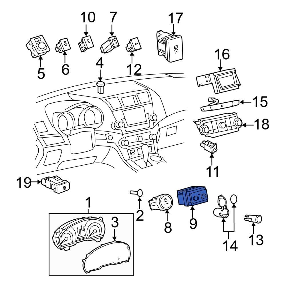 Toyota OE 847510E040 Seat Heater Switch