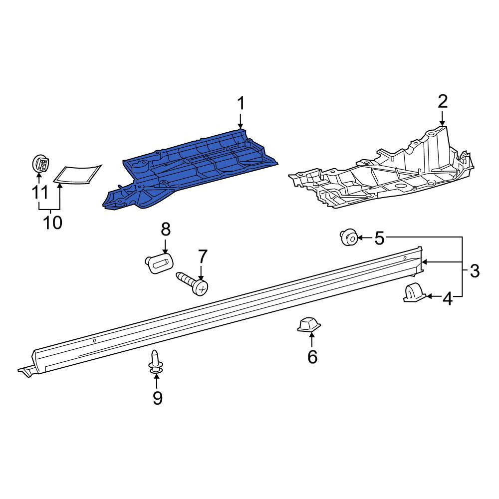 Toyota OE 581660R010 - Front Left Floor Pan Splash Shield