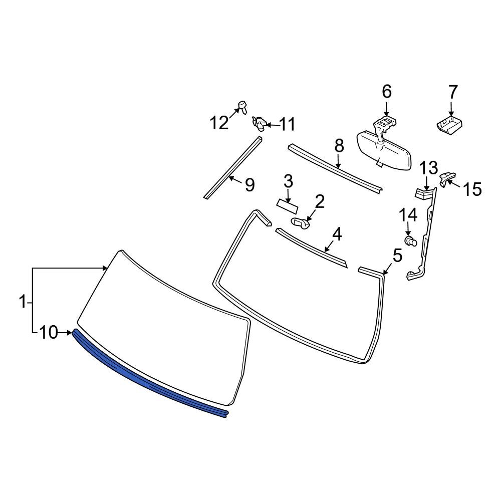 Toyota OE 7553535011 Front Lower Windshield Molding