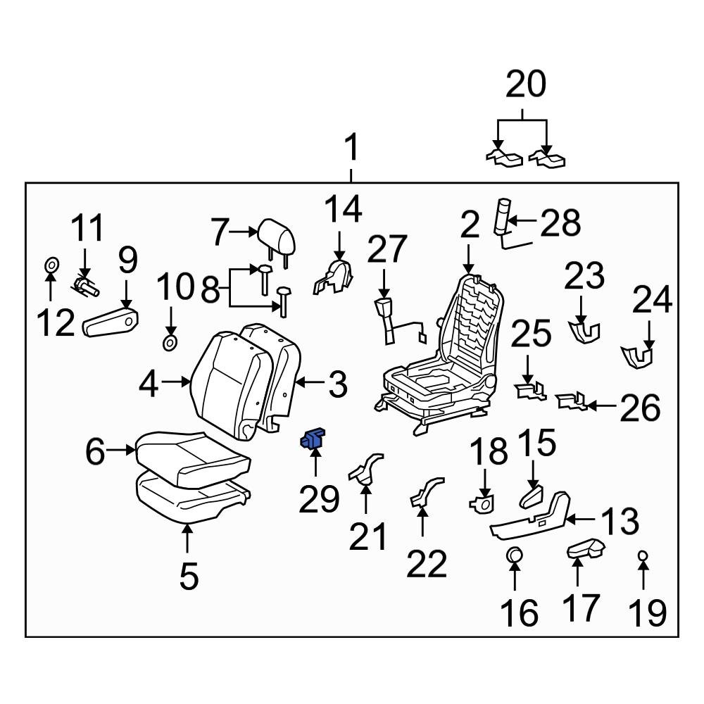Toyota OE 891780W010 Left Seat Track Position Sensor