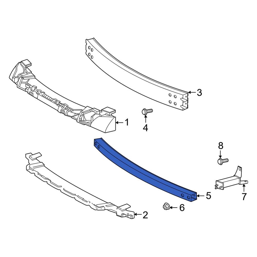 Toyota OE 521320E010 Front Bumper Cover Reinforcement Beam