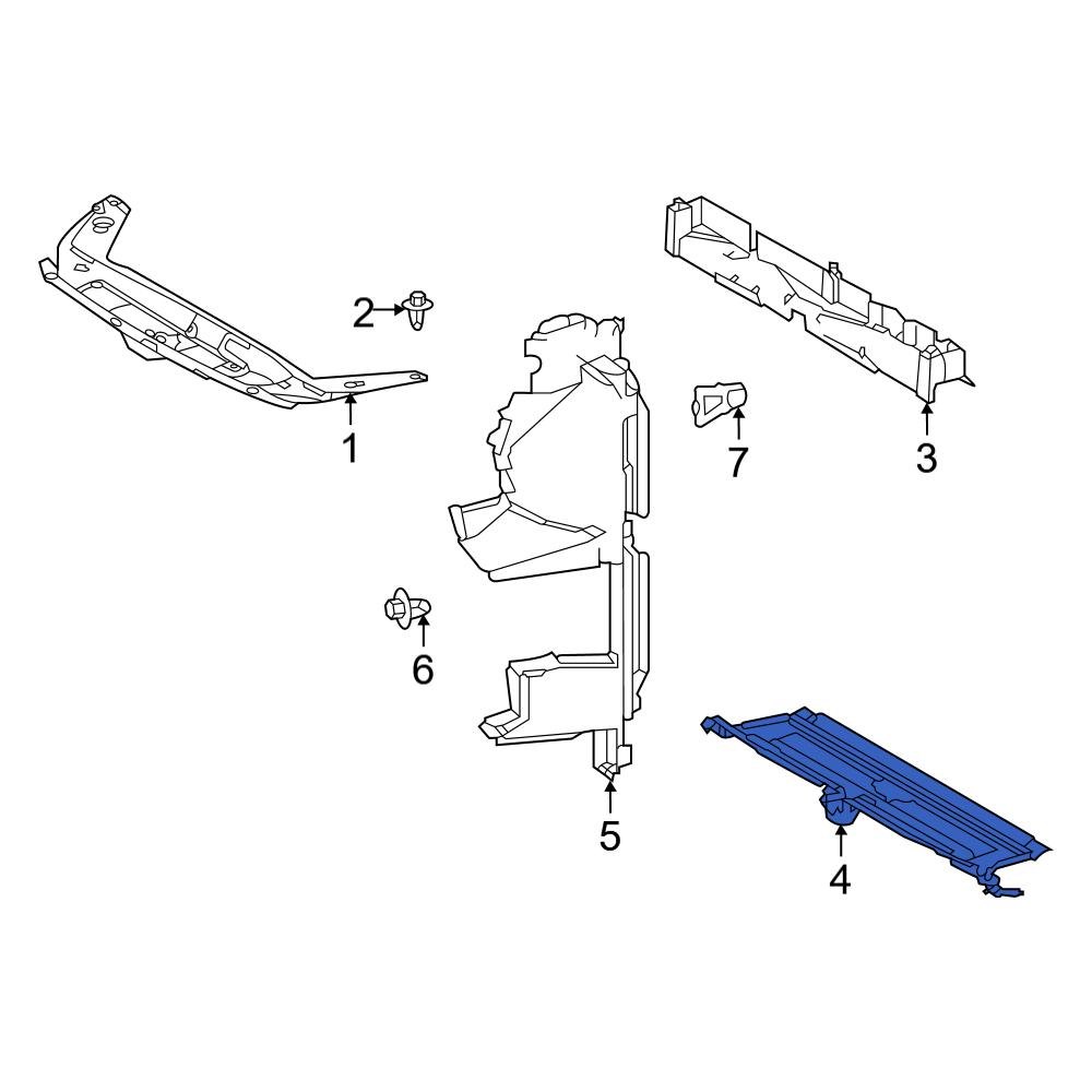 Toyota OE 165920P010 - Front Lower Radiator Support Air Deflector