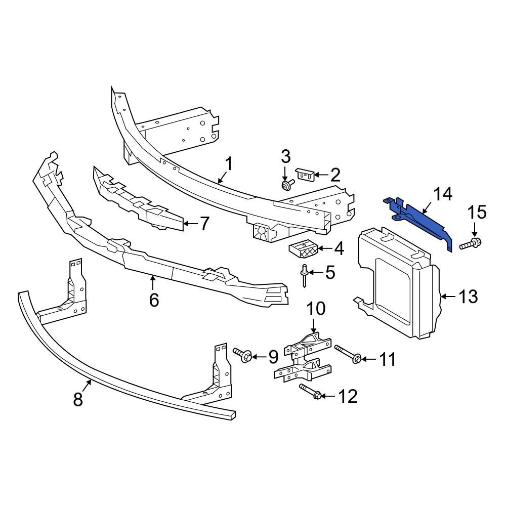 Toyota OE 57141WAA01 Front Right Bumper Cover Support Rail
