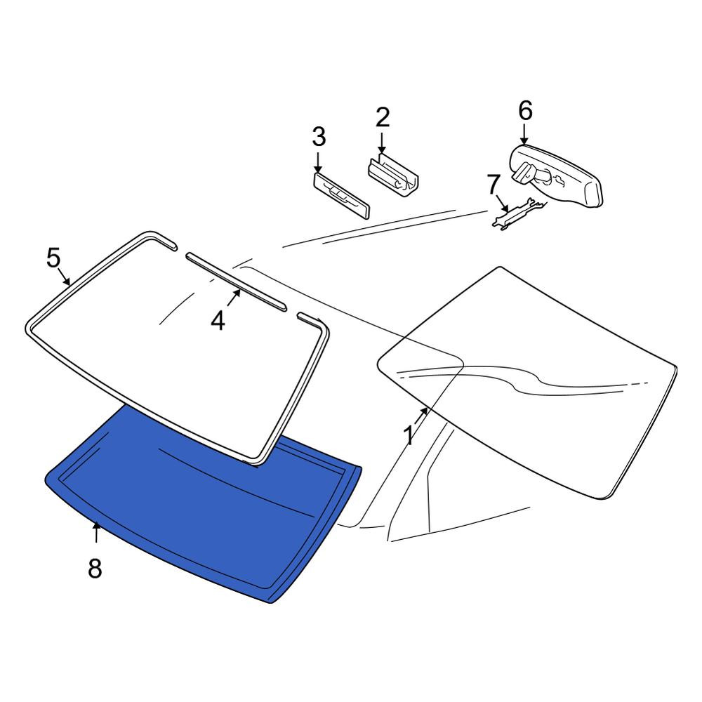 Toyota OE 7553104081 - Front Windshield Molding