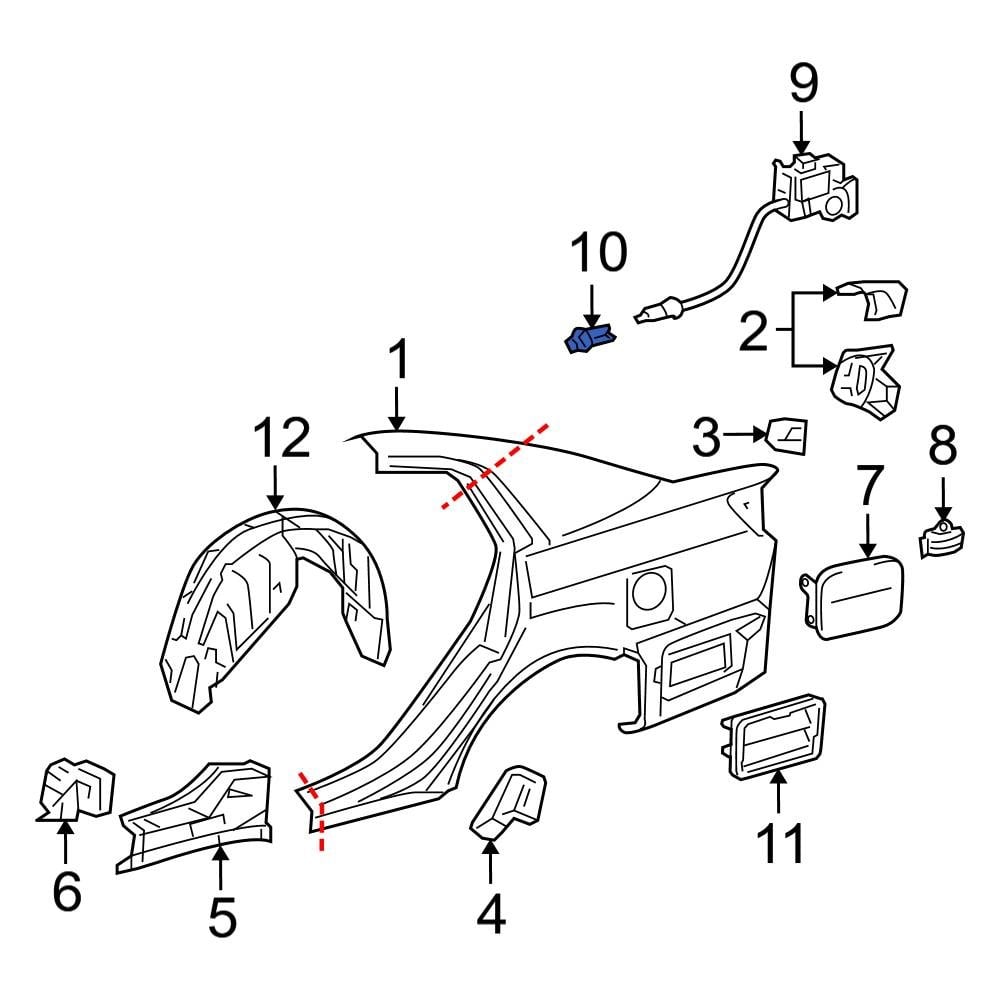 Toyota OE 77377AA020 - Rear Fuel Filler Door Lock Actuator Clip