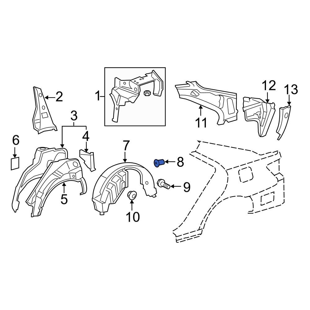 Toyota OE 90189A0002 Fender Liner Nut