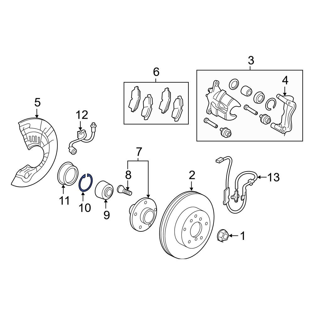Toyota OE 9052077001 Front Wheel Bearing Snap Ring