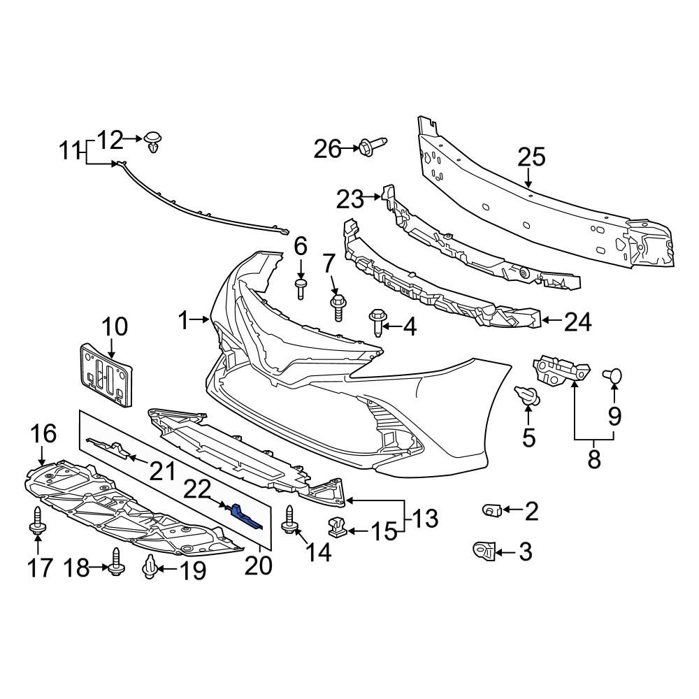 Toyota OE 5385206140 - Left Lower Bumper Cover Insulator