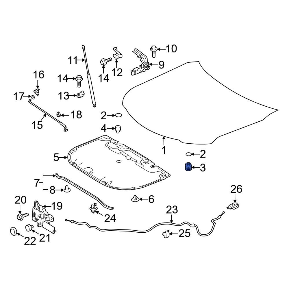 Toyota OE 9054115033 - Front Outer Hood Stop Buffer