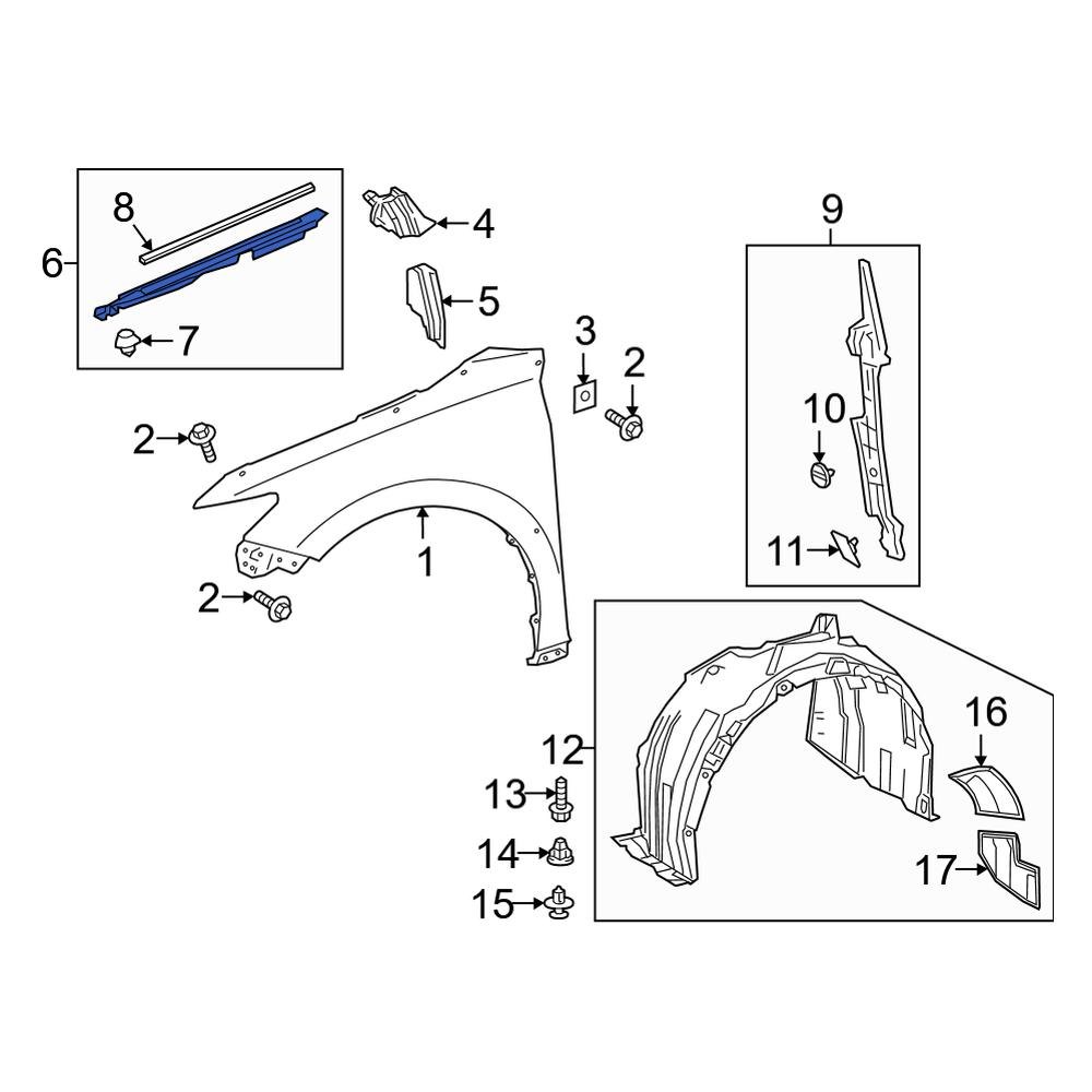 Toyota OE 5382606180 Front Left Fender Protection Film