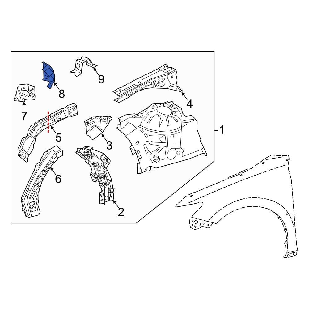 Toyota Oe Front Left Fender Gusset