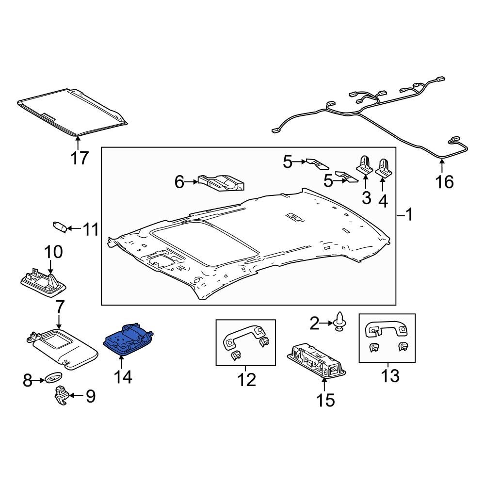 Toyota OE 6360506100E0 - Upper Overhead Console