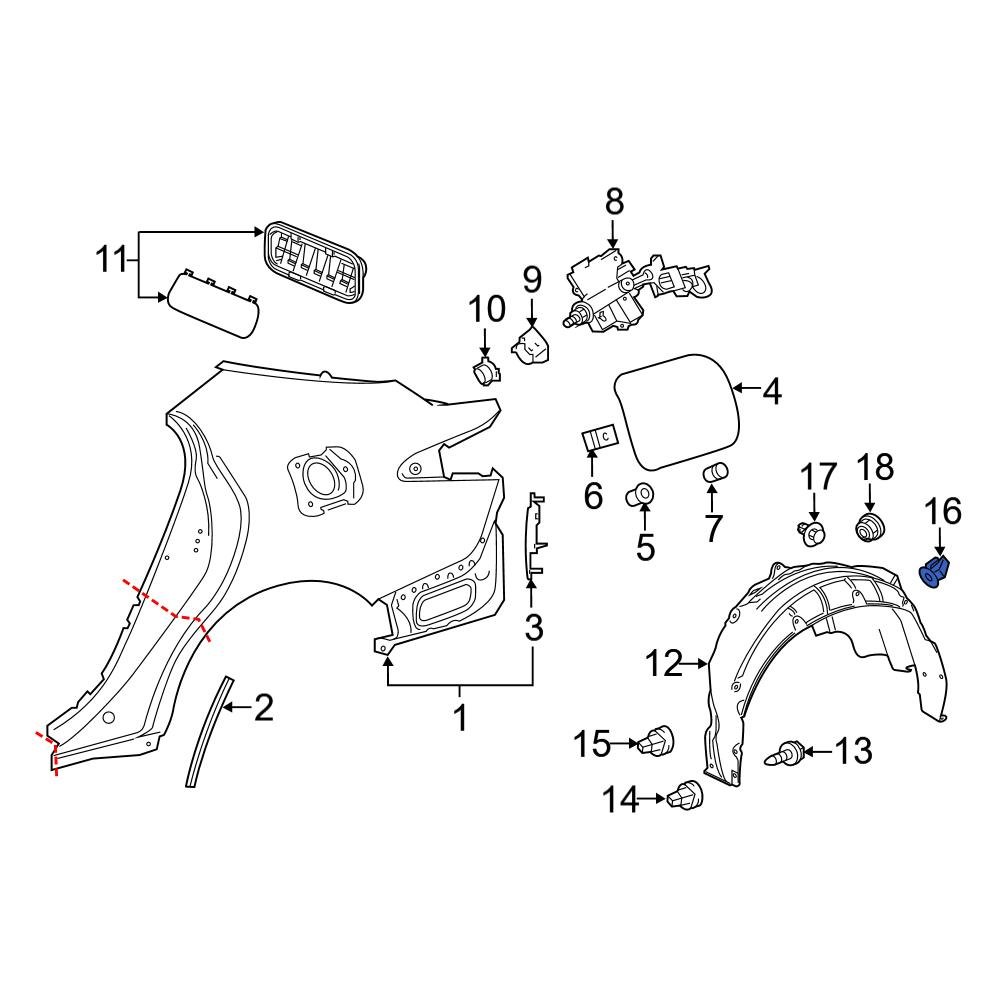 Toyota OE 90189A0002 Fender Liner Nut
