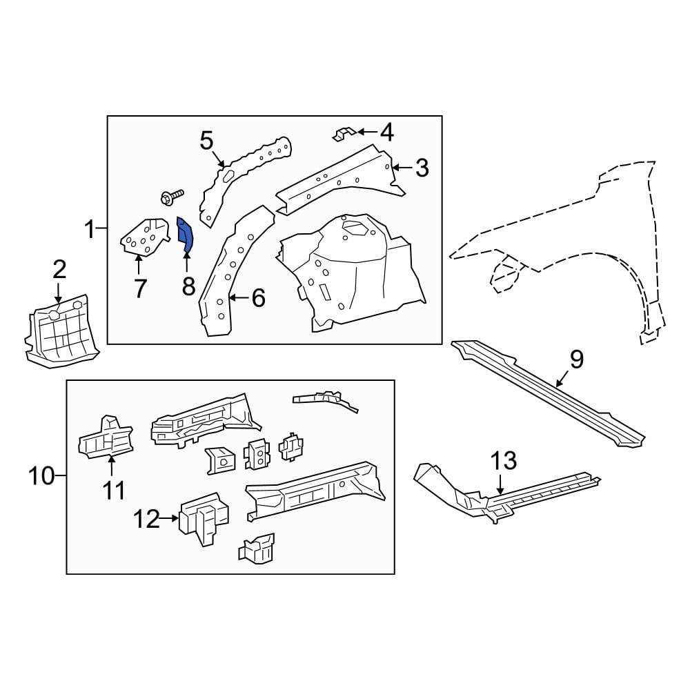 Toyota Oe Front Left Fender Gusset