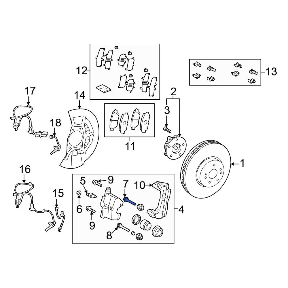 Toyota OE 4771504080 Front Upper Disc Brake Caliper Pin