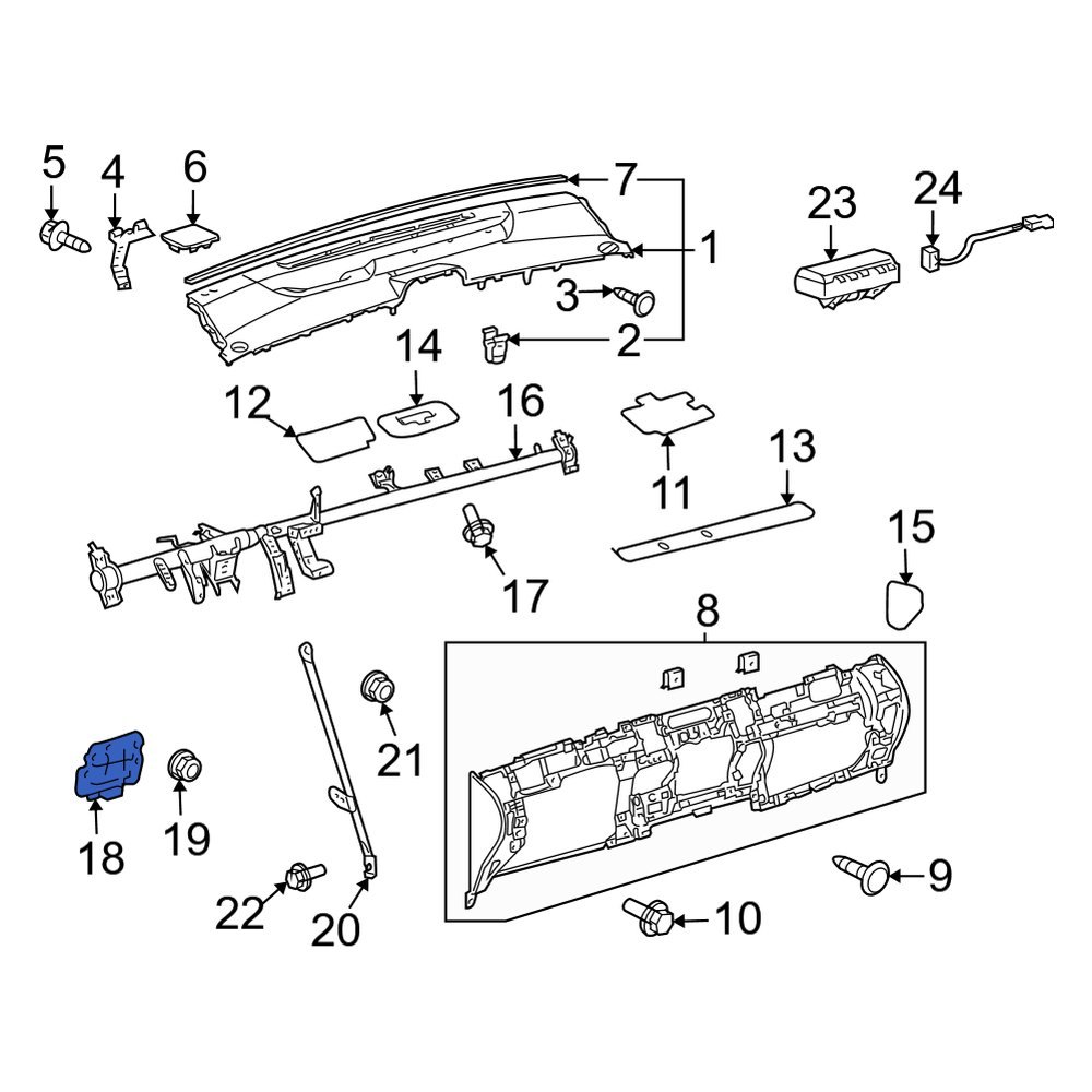 Toyota OE 9164180818 Instrument Panel Reinforcement Bolt