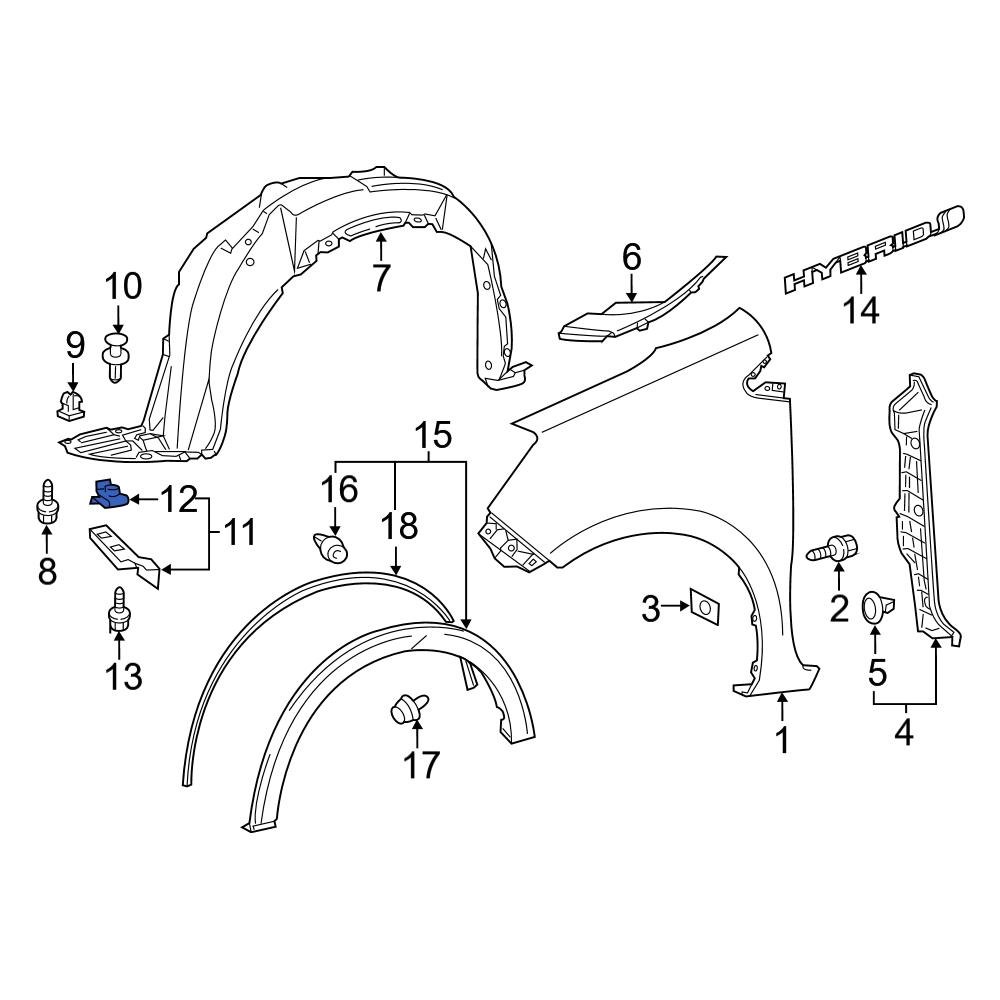 Toyota OE 5387917020 - Fender Liner Extension Nut