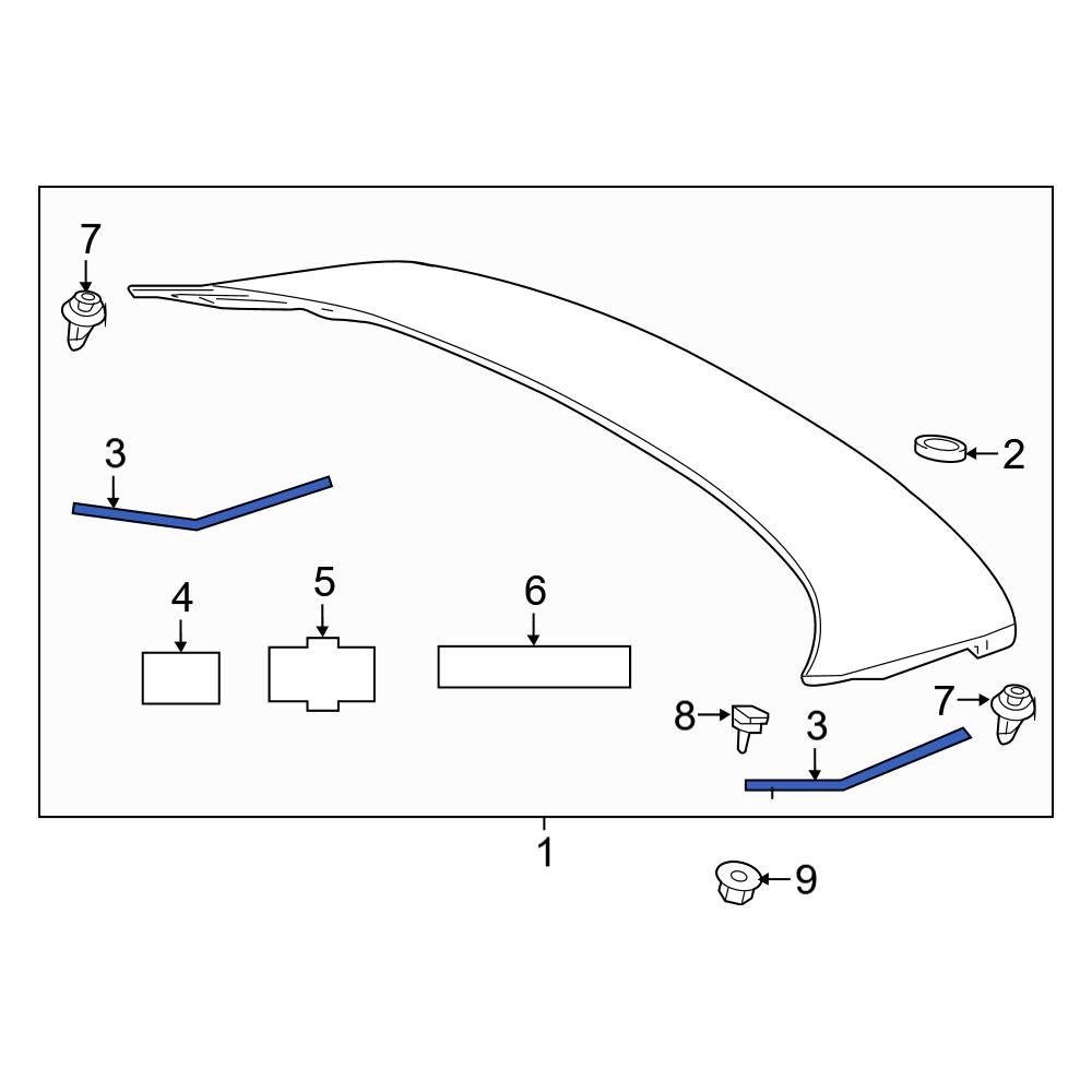 Toyota OE 7687447020 Spoiler Gasket