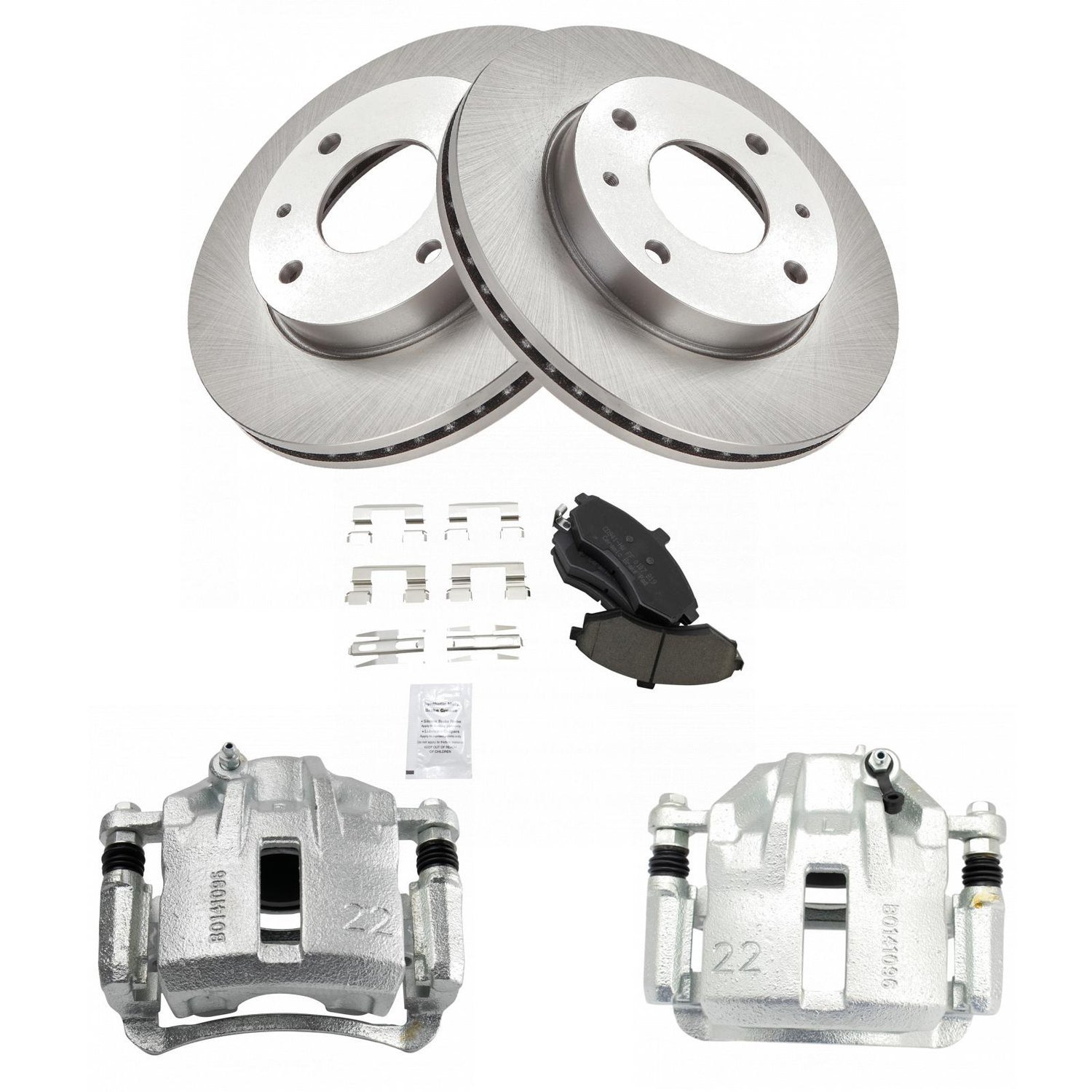 TRQ® BKA19166 Front Disc Brake Kit with Ceramic Pads and Calipers
