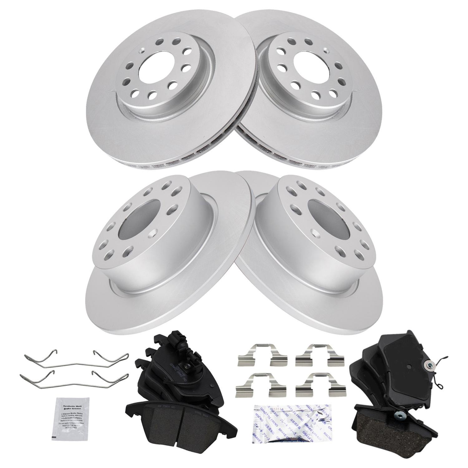 TRQ® BKA23316 - Front and Rear Disc Brake Kit with Ceramic Pads