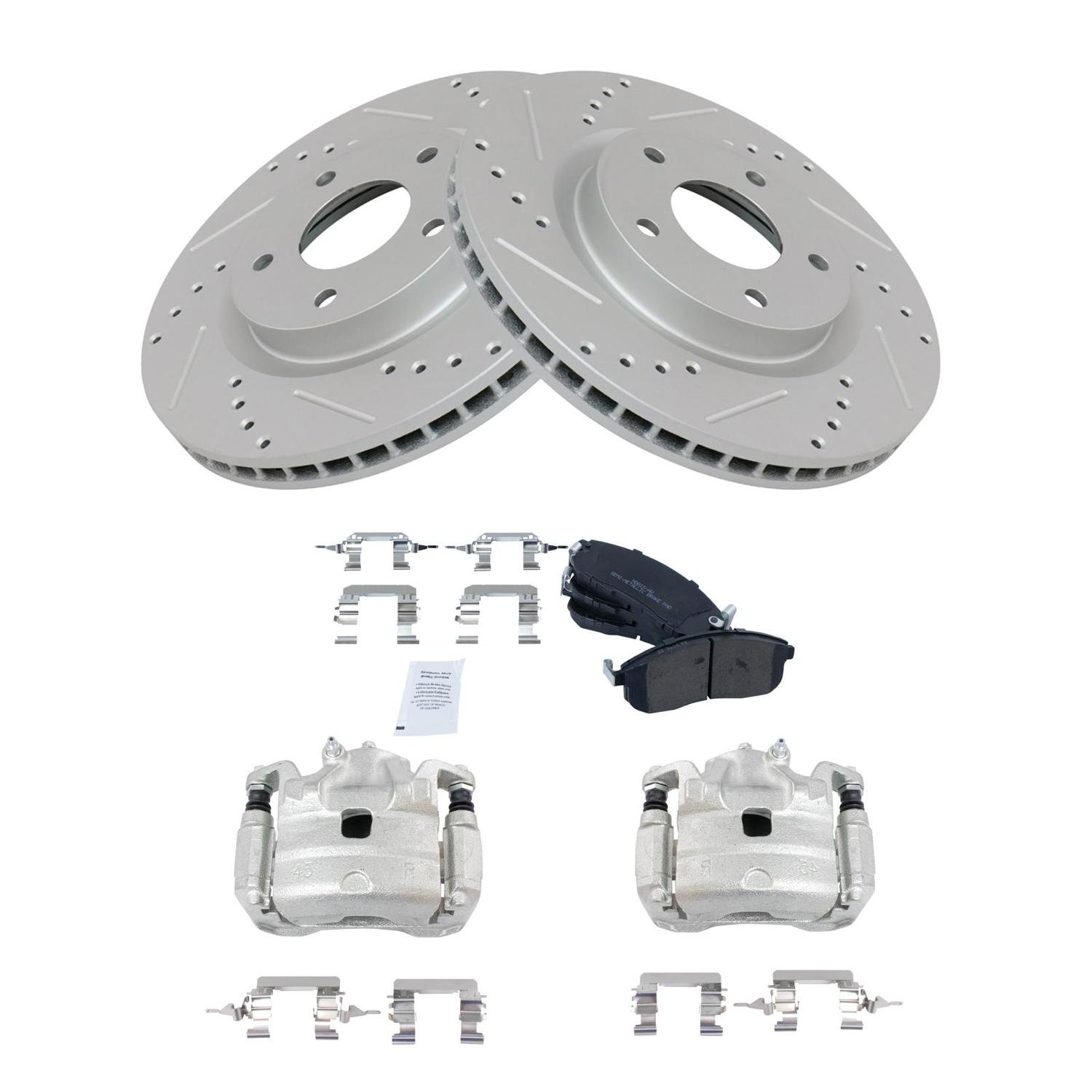 TRQ® BKA26295 SemiMetallic Performance Brake Pad & Rotor Kit with
