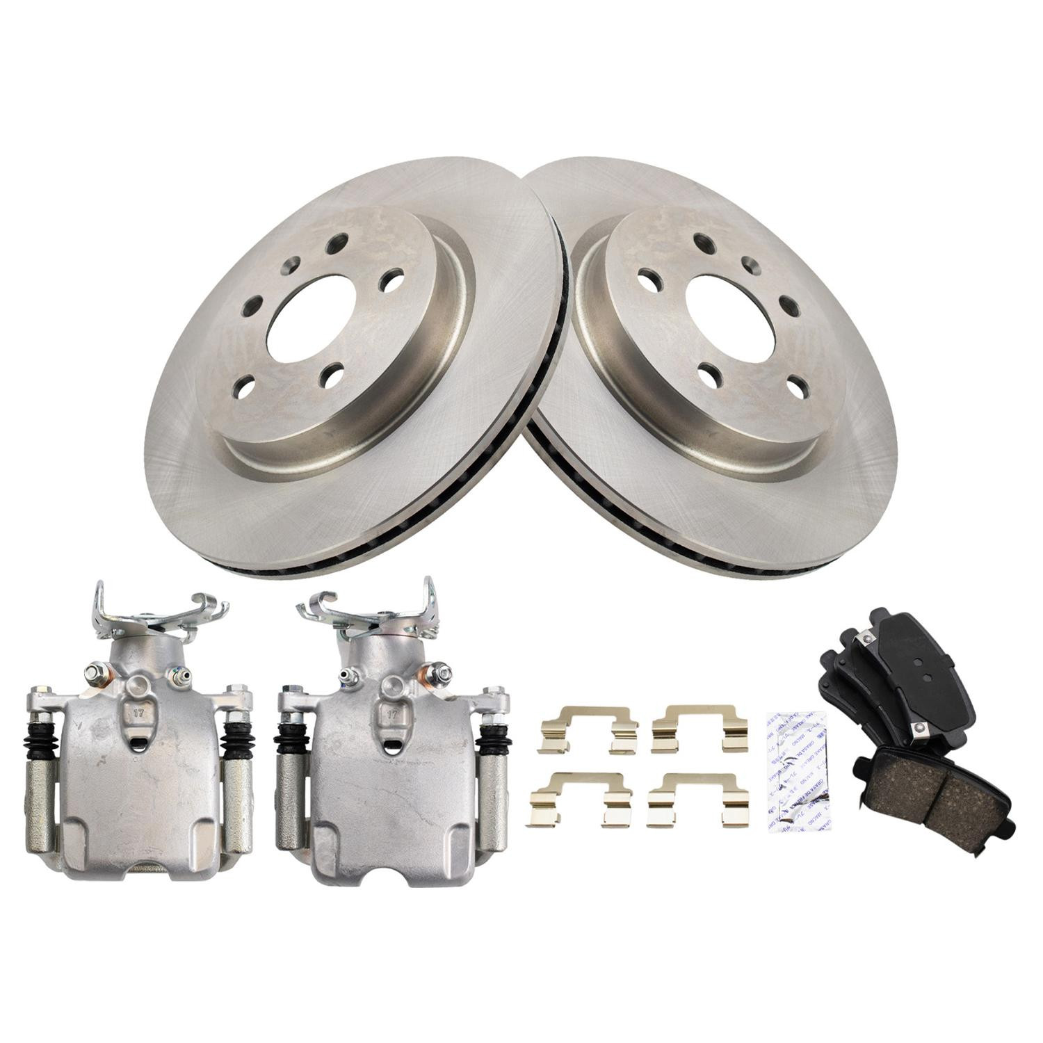 TRQ® BKA26435 - Rear Disc Brake Kit with Ceramic Pads and Calipers