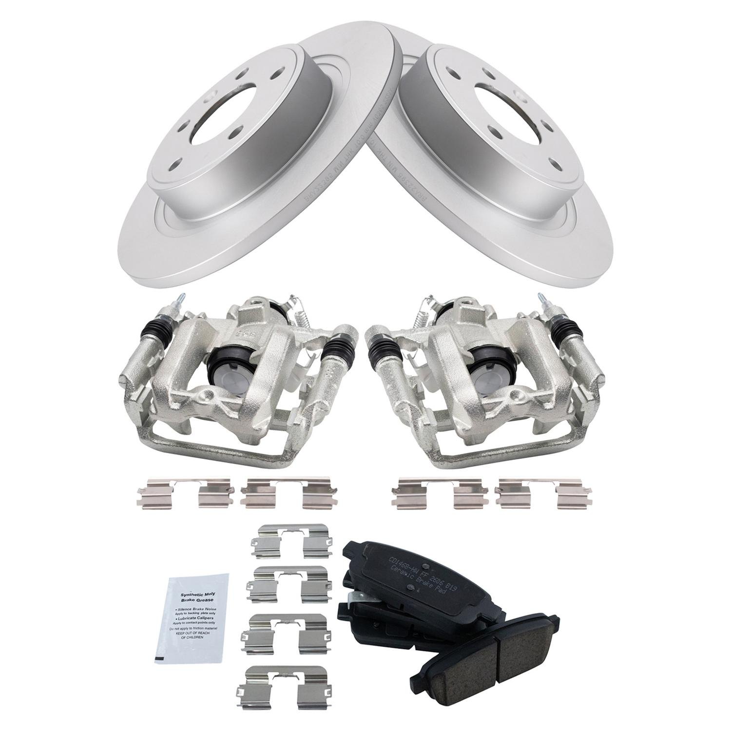 TRQ® BKA26525 Ceramic Brake Pad & Rotor Kit with Calipers