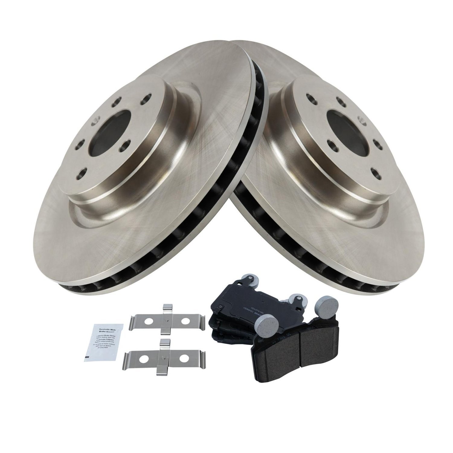 TRQ Brake Pad & Coated Rotor Premium Posi Ceramic Front Set Compatible