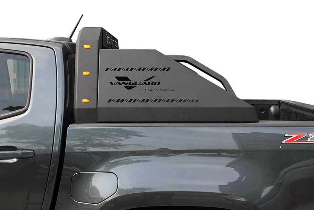 For Ram 1500 Classic 19-22 Alpha Black Truck Bed Bar w LED Lights.