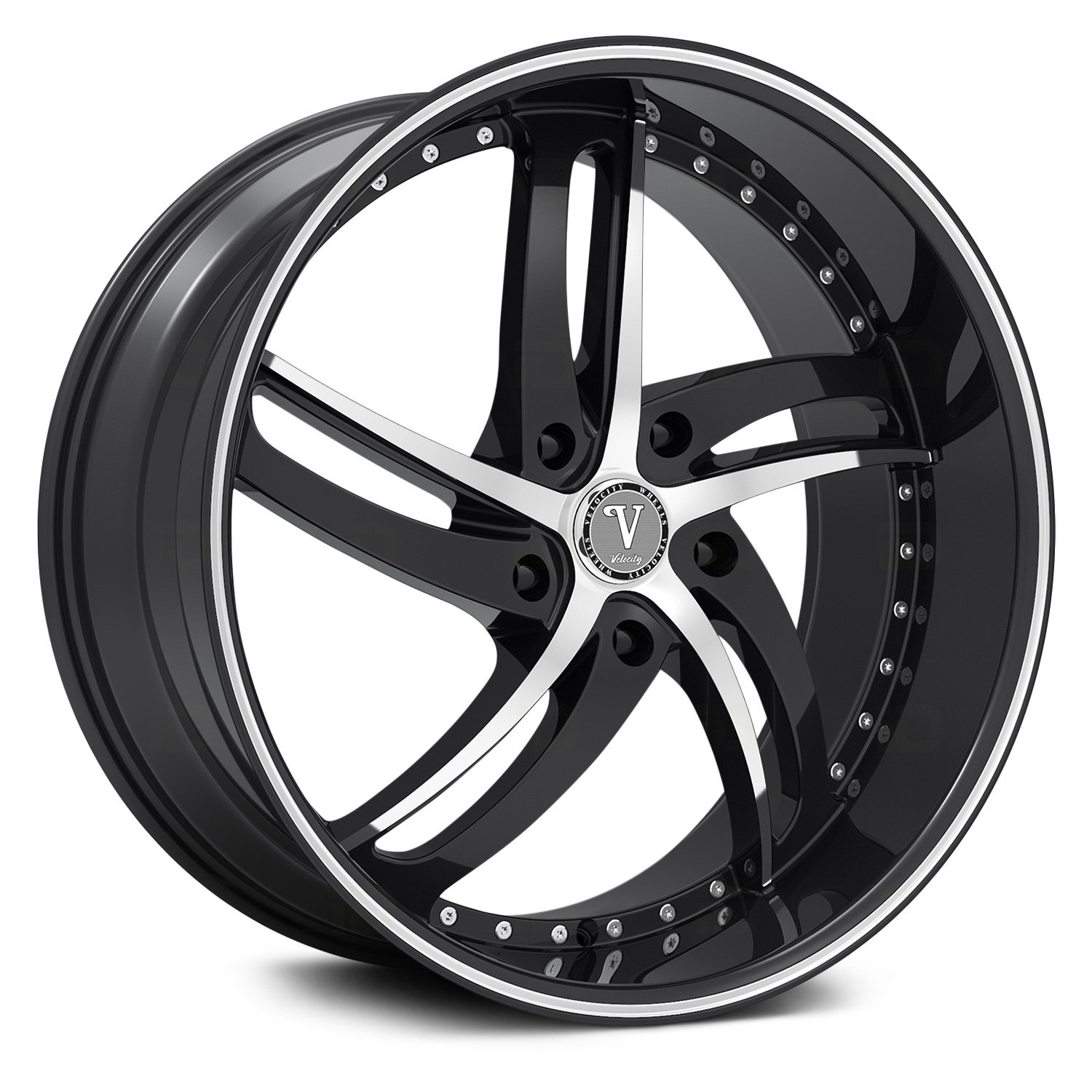 VELOCITY® VW25 Wheels Black with Machined Face Rims