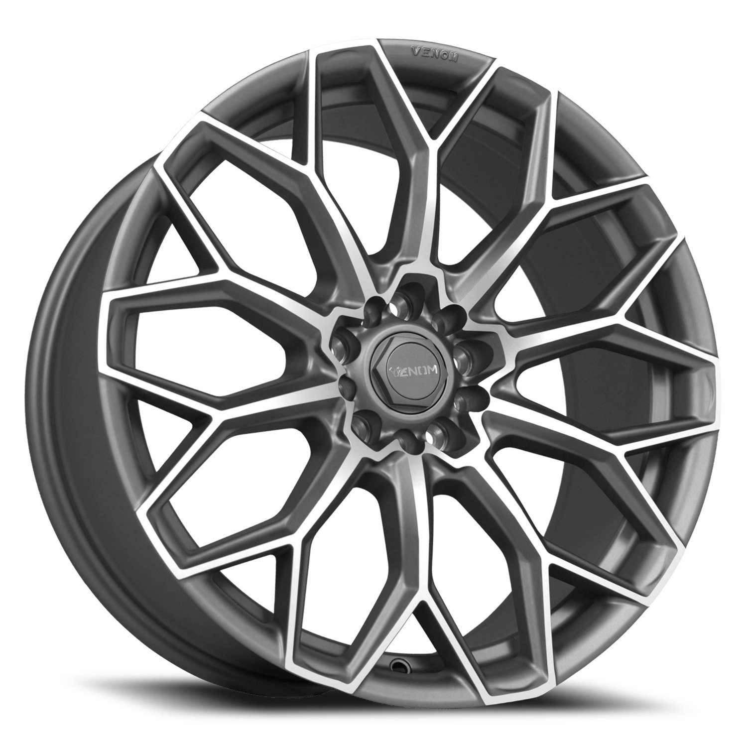 VENOM WHEELS® 45 Wheels - Matte Gunmetal with Machined Face Rims