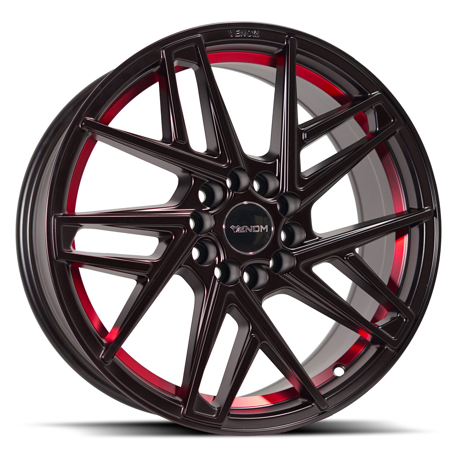 VENOM WHEELS® 48 Wheels - Satin Black with Red Line Rims
