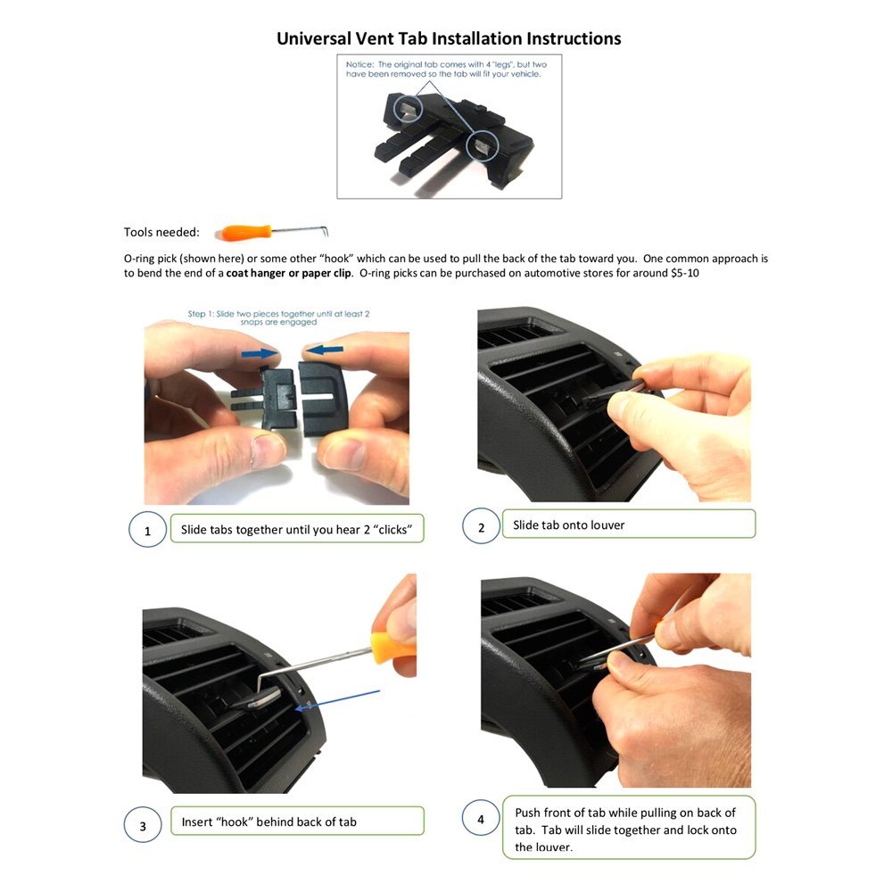 Vent Tabs® TP150 Front A/C Vent Tab