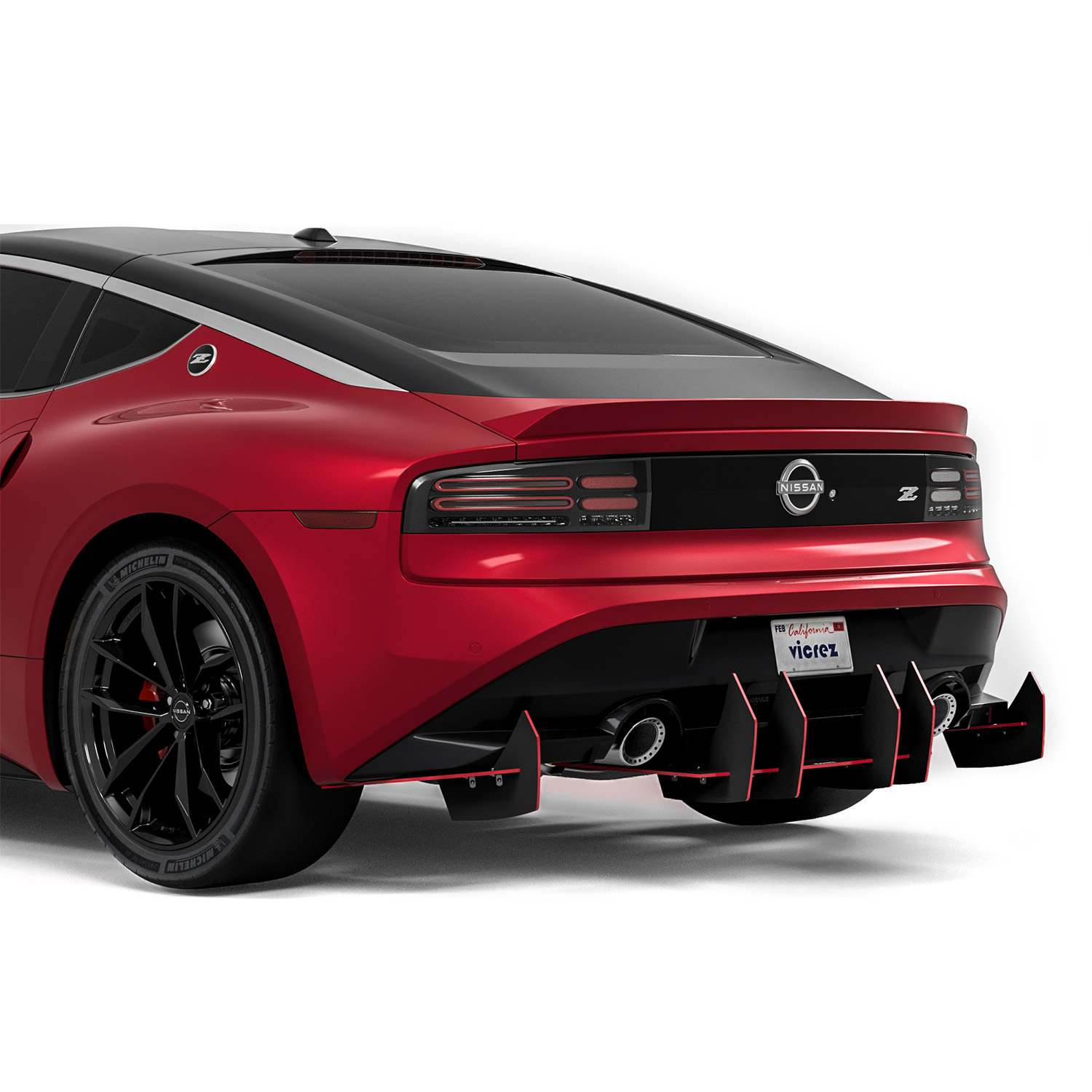 Vicrez® vz101271-MB - Centa VR2 Style Matte Black Rear Diffuser