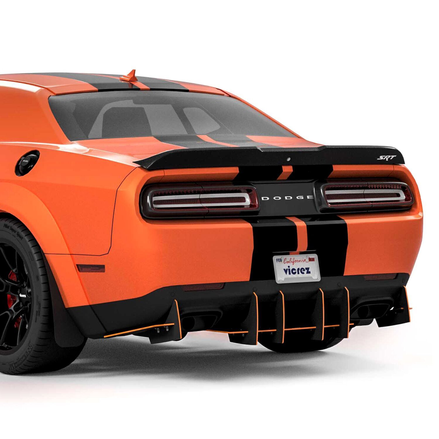 Genali Vicrez® vz102633-SBI - Genali VR2 Style Satin Black Ice Rear Diffuser