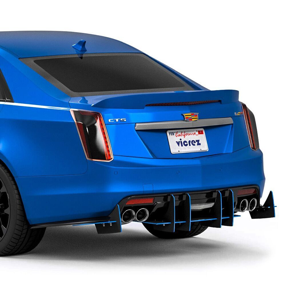 Genali Vicrez® vz102643-SBI - Genali VR2 Style Satin Black Ice Rear Diffuser