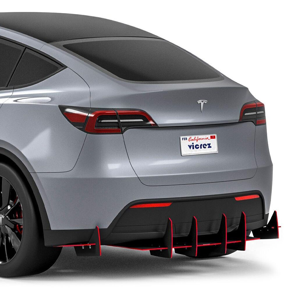 Vicrez® vz102645-MB - Genali VR2 Style Matte Black Rear Diffuser