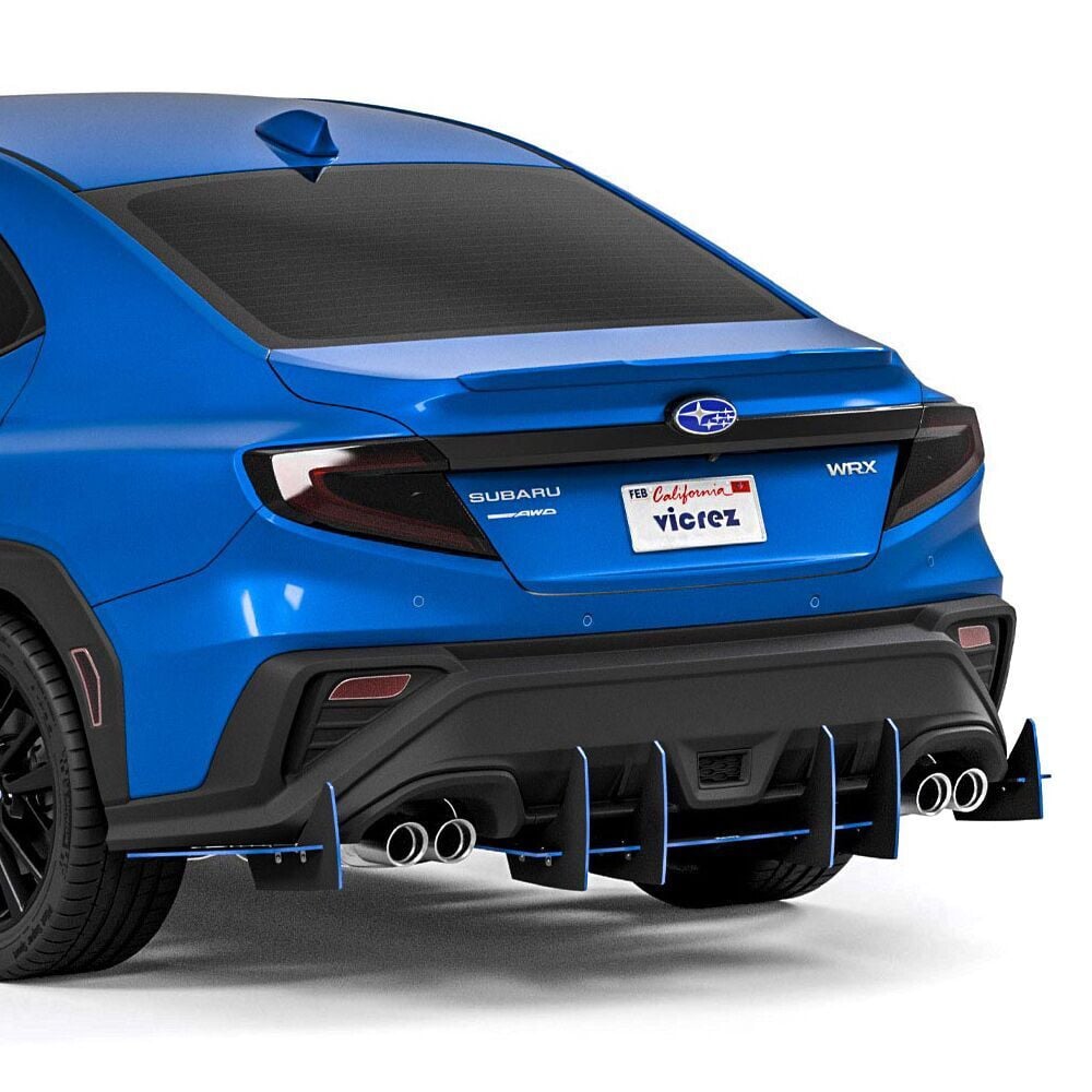 Vicrez® vz102647-GB - Genali VR2 Style Gloss Black Rear Diffuser