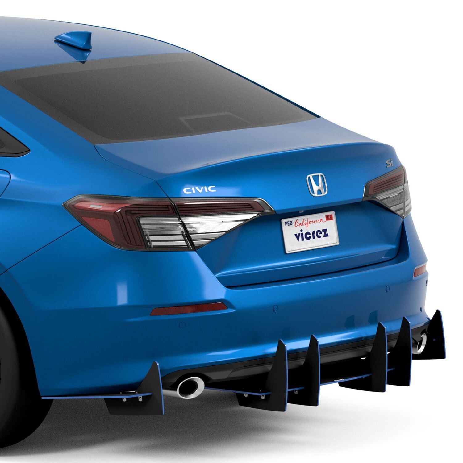 Genali Vicrez® vz102652-CFZ - Genali VR2 Style Carbon Flash Metallic Rear Diffuser