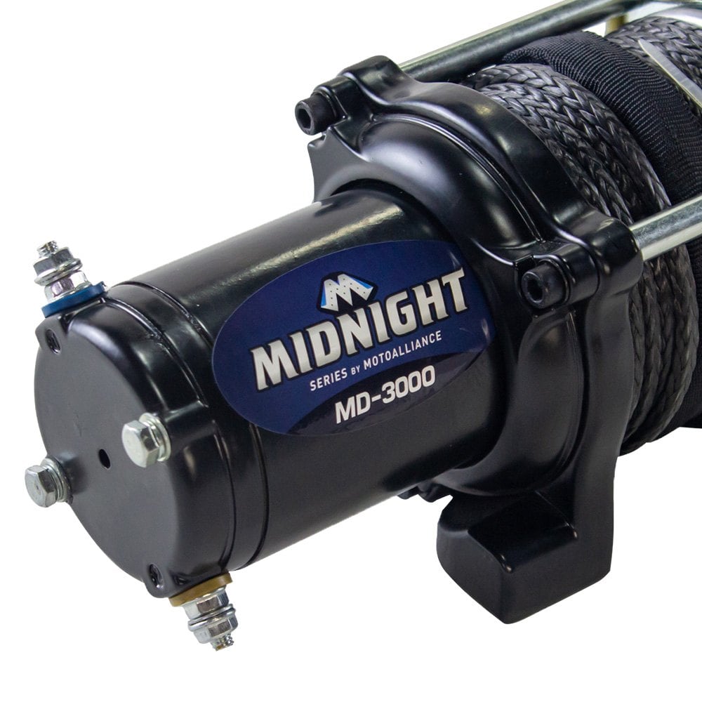 Viper Winches® Md3000 Bk Atv Utv Midnight 3 000 Lbs Winch With 50 Black Synthetic Rope