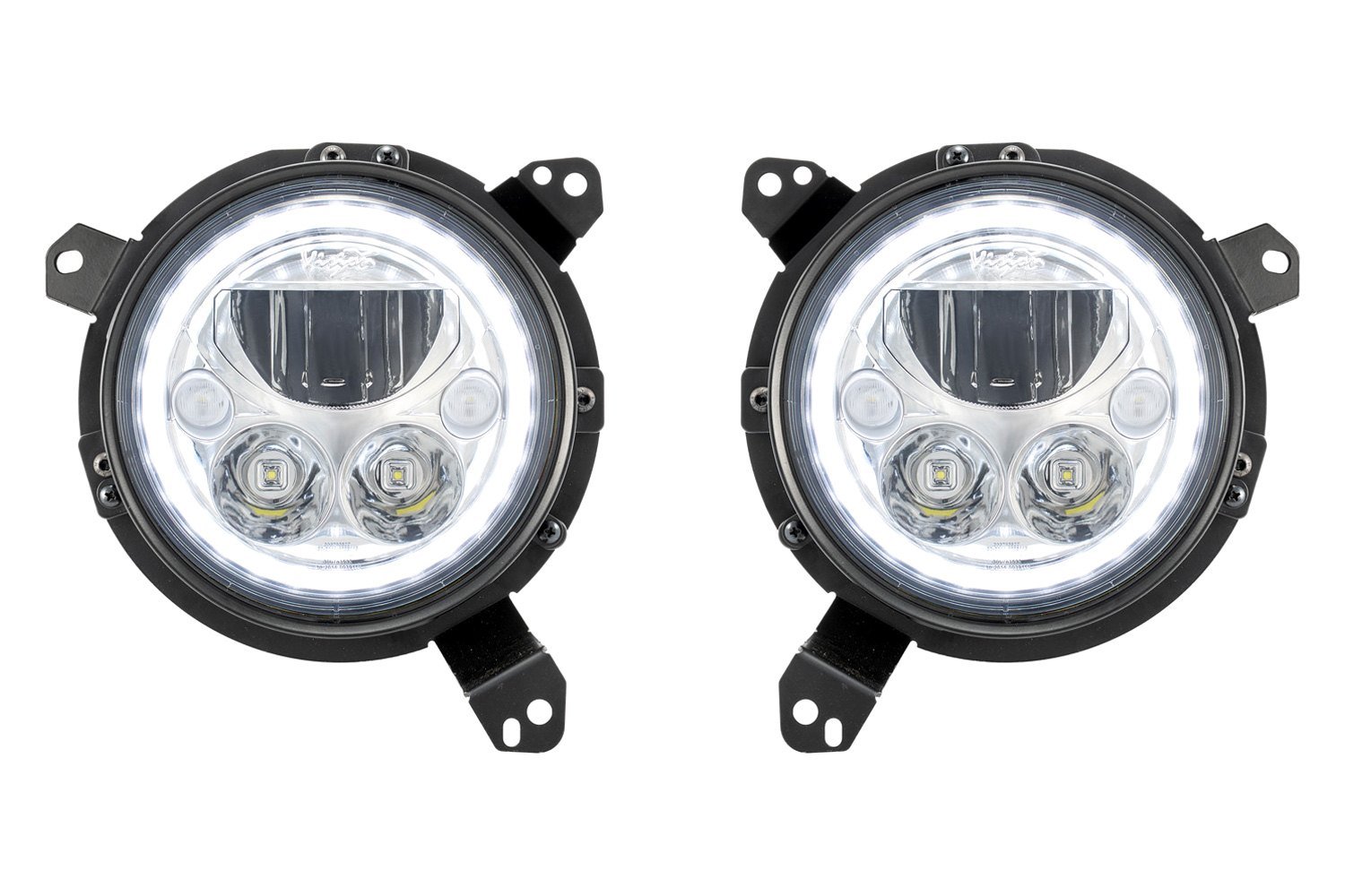 Vision X® 9944487 7" Round Chrome Vortex Halo LED Headlights