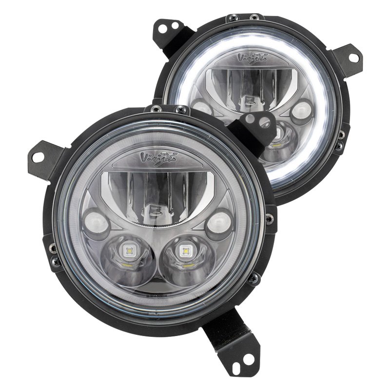 Vision X® Jeep Wrangler 2020 Vortex 7" Round Black Halo LED Headlights