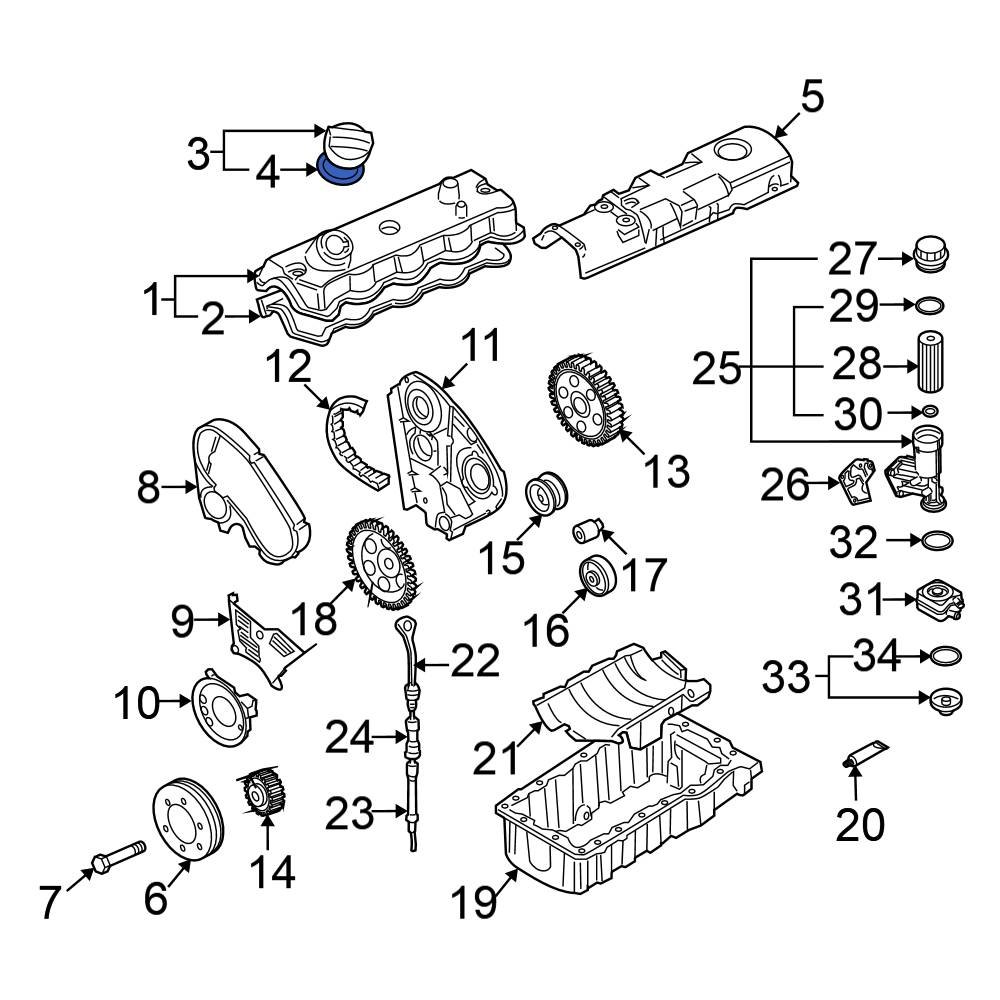 Volkswagen OE 06A103483D - Engine Oil Filler Cap Gasket