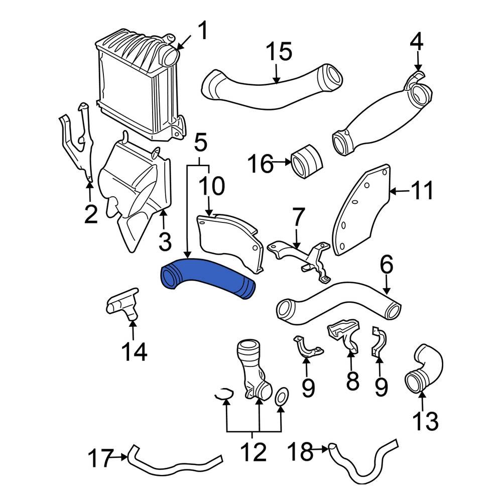 Volkswagen OE 06A145790C Front Intercooler Pipe